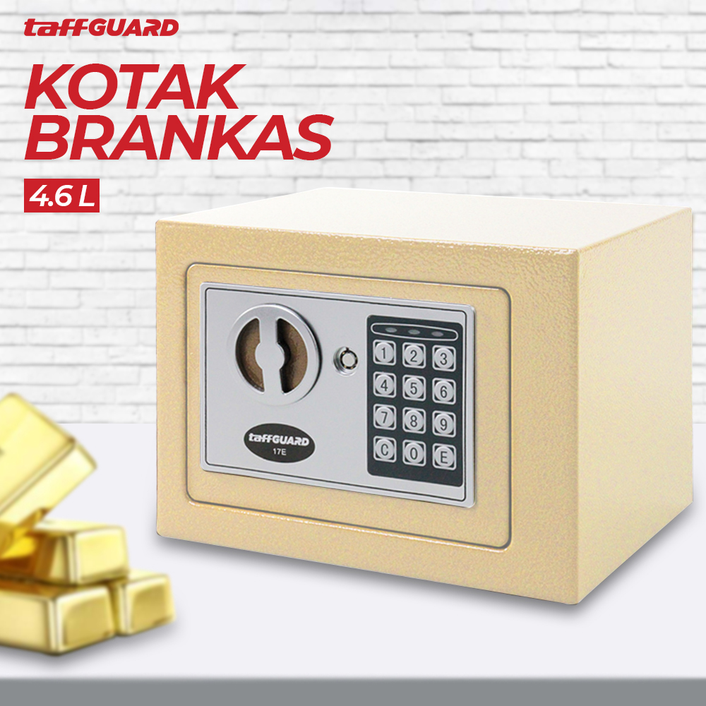 TaffGUARD Kotak Brankas Hotel Mini Password Safe Deposit Box 4.6L 17E