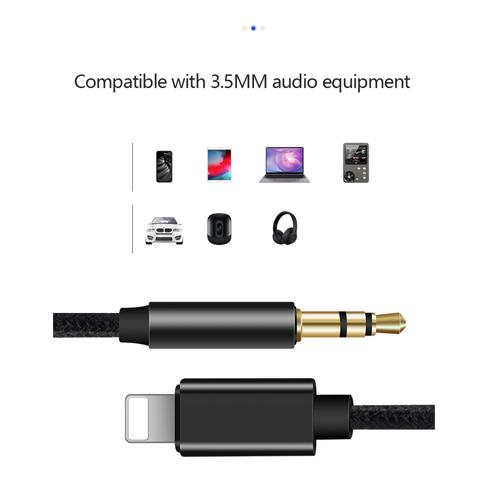ChicRain Kabel Audio Speaker HiFi Lightning to AUX 3.5mm 1M for iPhone - VW-1 Gambar produk ChicRain Kabel Audio Speaker HiFi Lightning to AUX 3.5mm 1M for iPhone - VW-1
