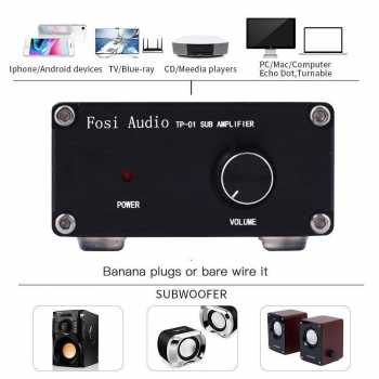 Fosi Audio Amplifier Subwoofer Receiver HiFi Digital Class D 100W - TP-01 - Black