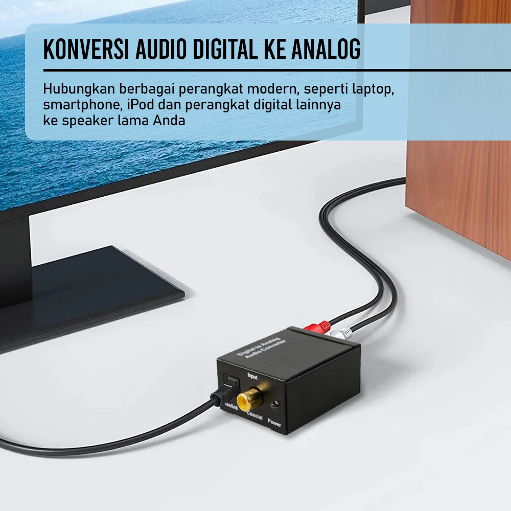 GRWIBEOU Konverter Audio Digital to Analog Coaxial Toslink ke RCA