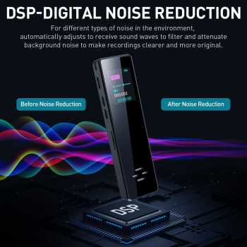 Gambar produk Kizocay Perekam Suara Portabel Voice Recorder Noise Reduction MP3 - ZD67