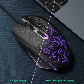 Gambar produk ONEVAN Mouse Gaming LED Colorful Crack 6D Button Ergonomic 4800 DPI - M20