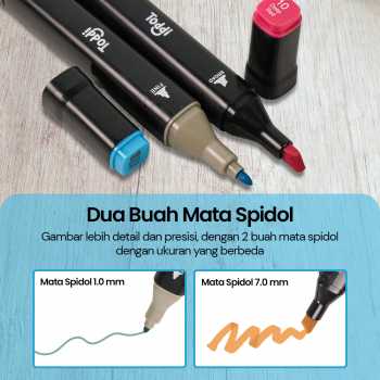 Gambar produk Toddi Spidol Dual Side Art Sketch Marker Drawing Set 12 Color - T12