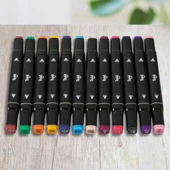 Gambar produk Toddi Spidol Dual Side Art Sketch Marker Drawing Set 12 Color - T12
