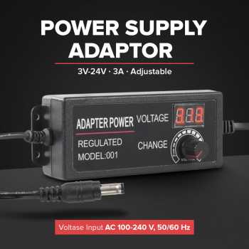 Gambar produk Lincoiah Adaptor Power Supply Converter AC to DC 3V-24V 3A Adjustable - BSK-602