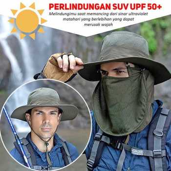 Gambar produk Rhodey Topi Rimba Outdoor Anti UV Fishing Boonie Hat Polyester - TM34