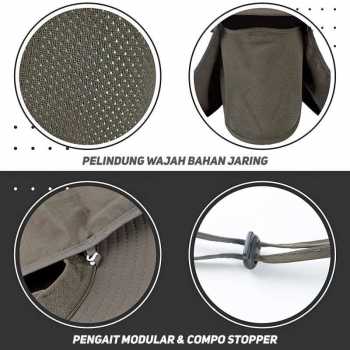 Gambar produk Rhodey Topi Rimba Outdoor Anti UV Fishing Boonie Hat Polyester - TM34