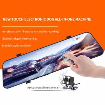 CCHZ-WIN Kamera DVR Mobil Depan Belakang Dashcam Spion HD IPS 4 Inch - CC170 - Black