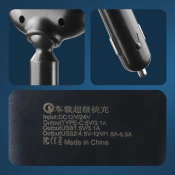 ACCNIC Car Charger Mobil QC 3.0 LED Cigarette Type C USB Port 66W - M7 Gambar produk ACCNIC Car Charger Mobil QC 3.0 LED Cigarette Type C USB Port 66W - M7