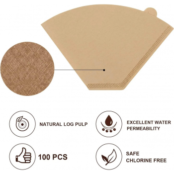 Gambar produk One Two Cups Kertas Saringan Kopi Filter Paper V60 1-2 Cup 100 PCS - KHM07