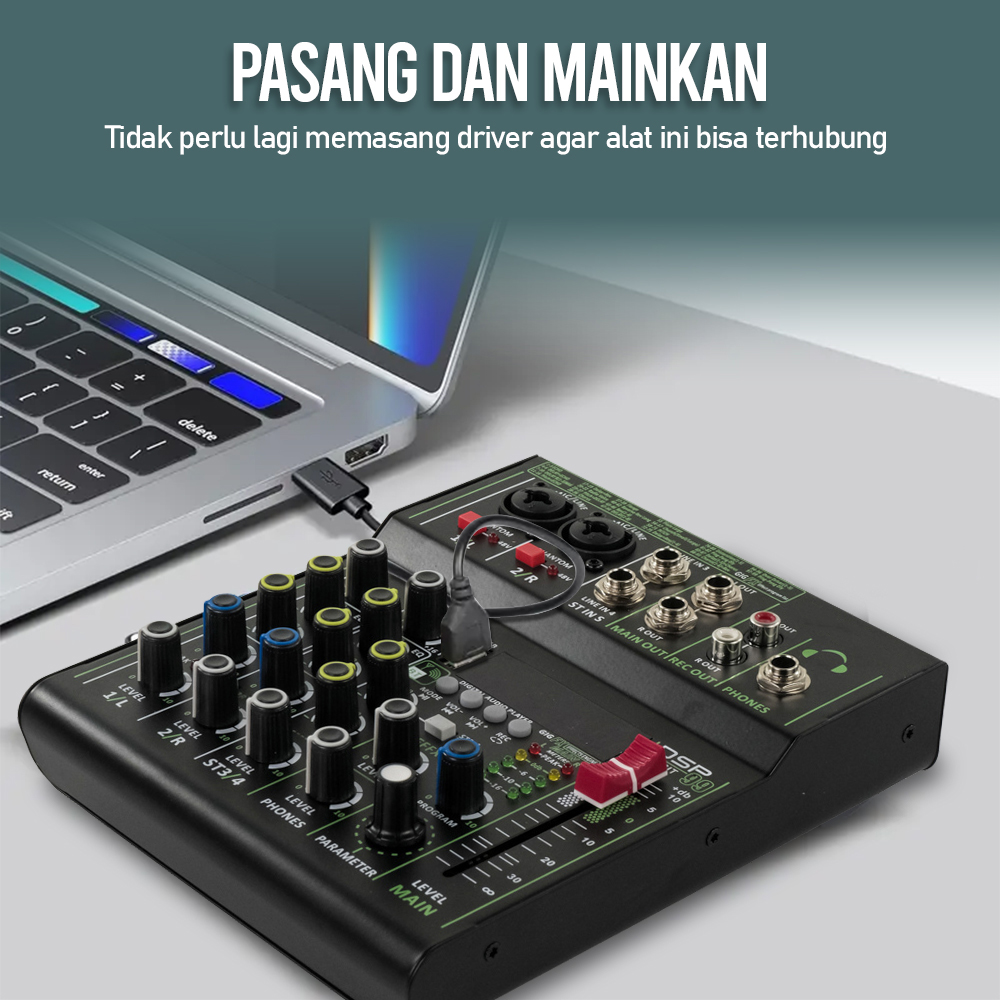 CYMIC USB Audio Mixer Bluetooth Karaoke 4 Channel 99 DSP Effects LM4