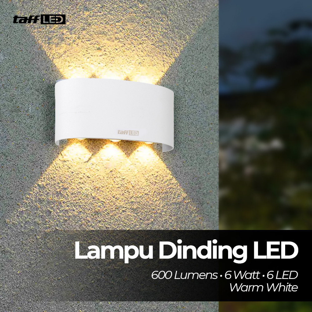 Gambar produk TaffLED Lampu Dinding LED Indoor Plastic Body 6 W 6 LED Warm White - 6T