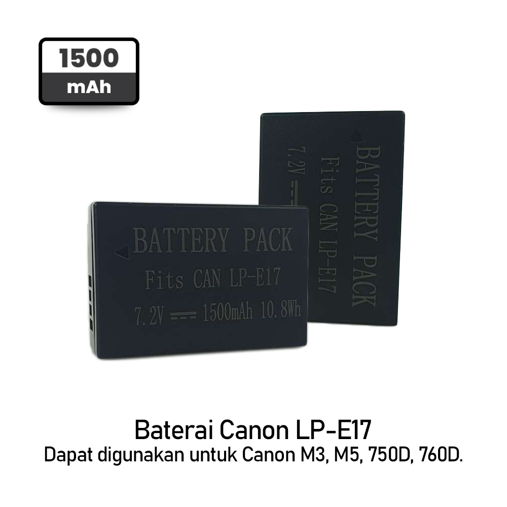 Battery Replacement for Canon LPE17 1500mAh Black