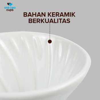 Gambar produk One Two Cups Filter Penyaring Kopi V60 Glass Coffee Filter Dripper 1-4 Cups - ZM639