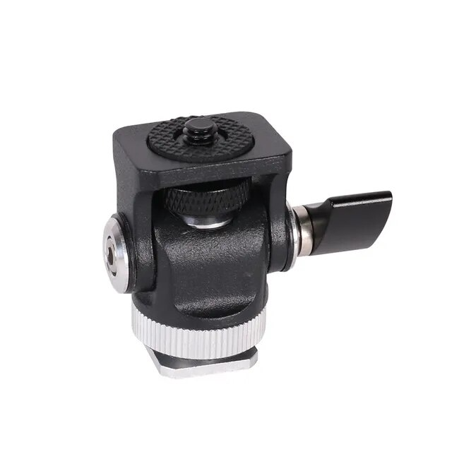 FRAFLOR Ball Head Camera Monitor Adjustable Pan Tilt Hot Shoe 1/4 Inch