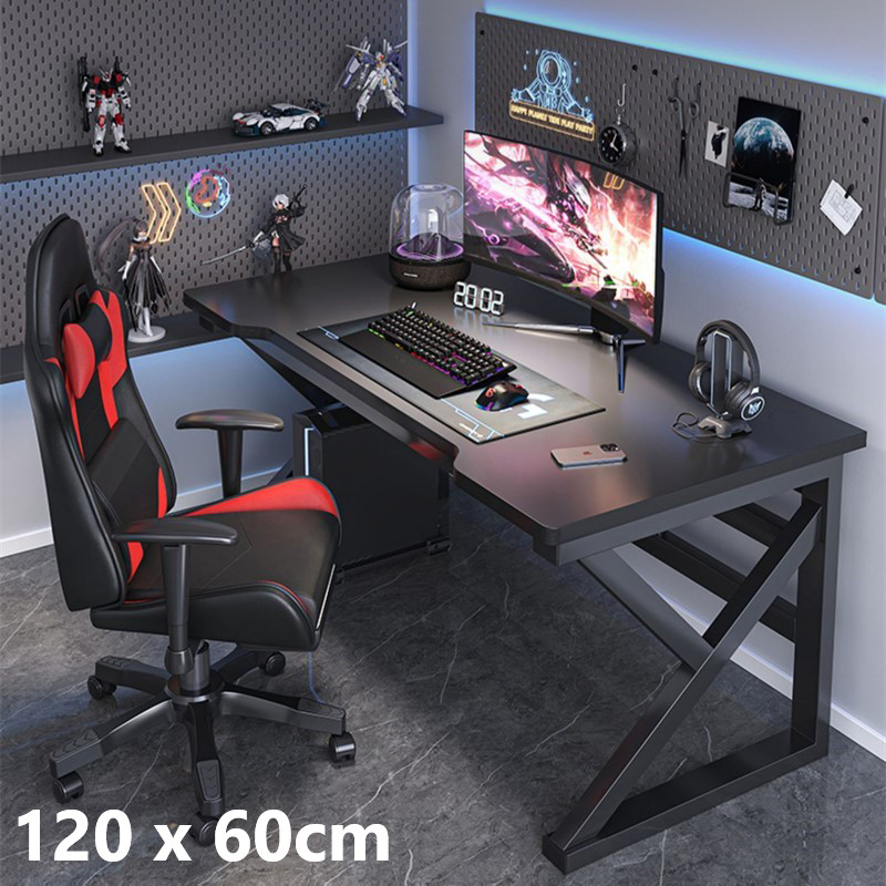 FOSUHOUSE Meja Komputer Laptop PC Desk Stable Frame with Cable Hole 120