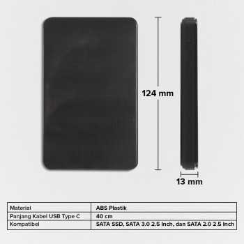 Gambar produk WTZ External HDD Enclosure 2.5 Inch USB Type-C to USB Type-C 3.1 - GEN-2