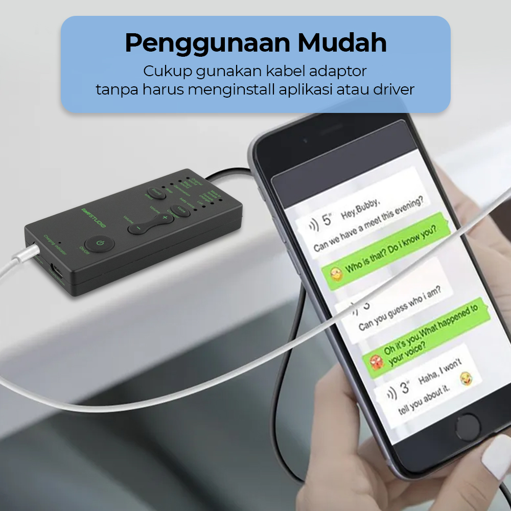 Gambar produk TaffSTUDIO Alat Pengubah Suara Voice Changer Mini Portable - AE19