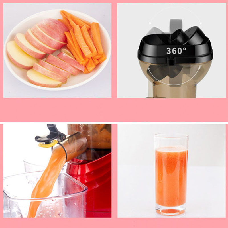Slow Joe Machine QUDAYE Slow Juicer Big Mouth Extractor Machine 150W - JE-B02B - Red