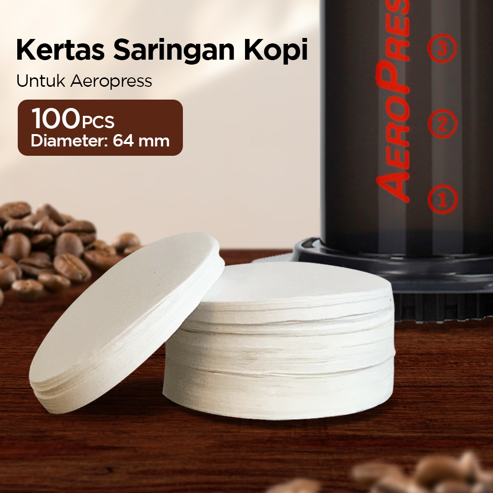 Arshen Kertas Saringan Kopi Coffee Filter Paper Aeropress 100 PCS 64mm - U101 Gambar produk Arshen Kertas Saringan Kopi Coffee Filter Paper Aeropress 100 PCS 64mm - U101