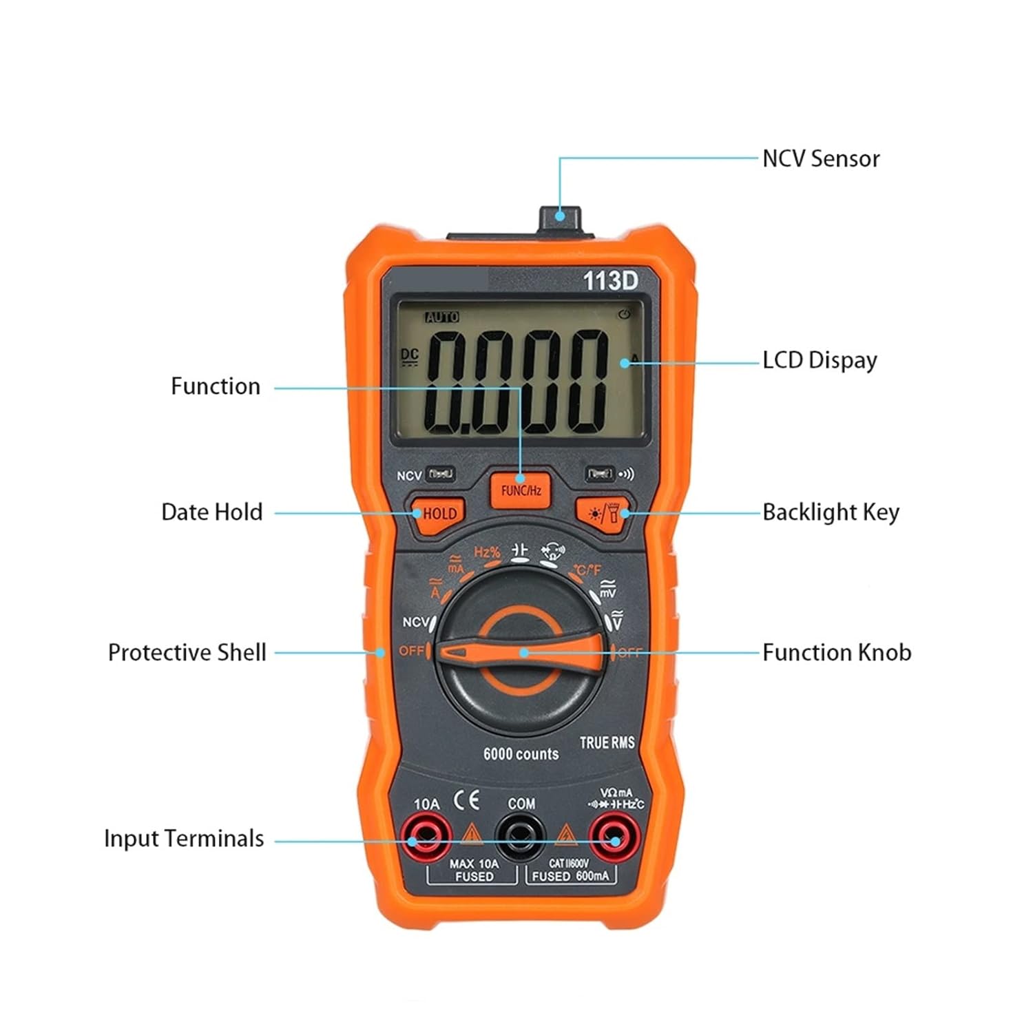 Gambar produk RICHMETERS Pocket Size Digital Multimeter AC/DC Voltage Tester - 113A