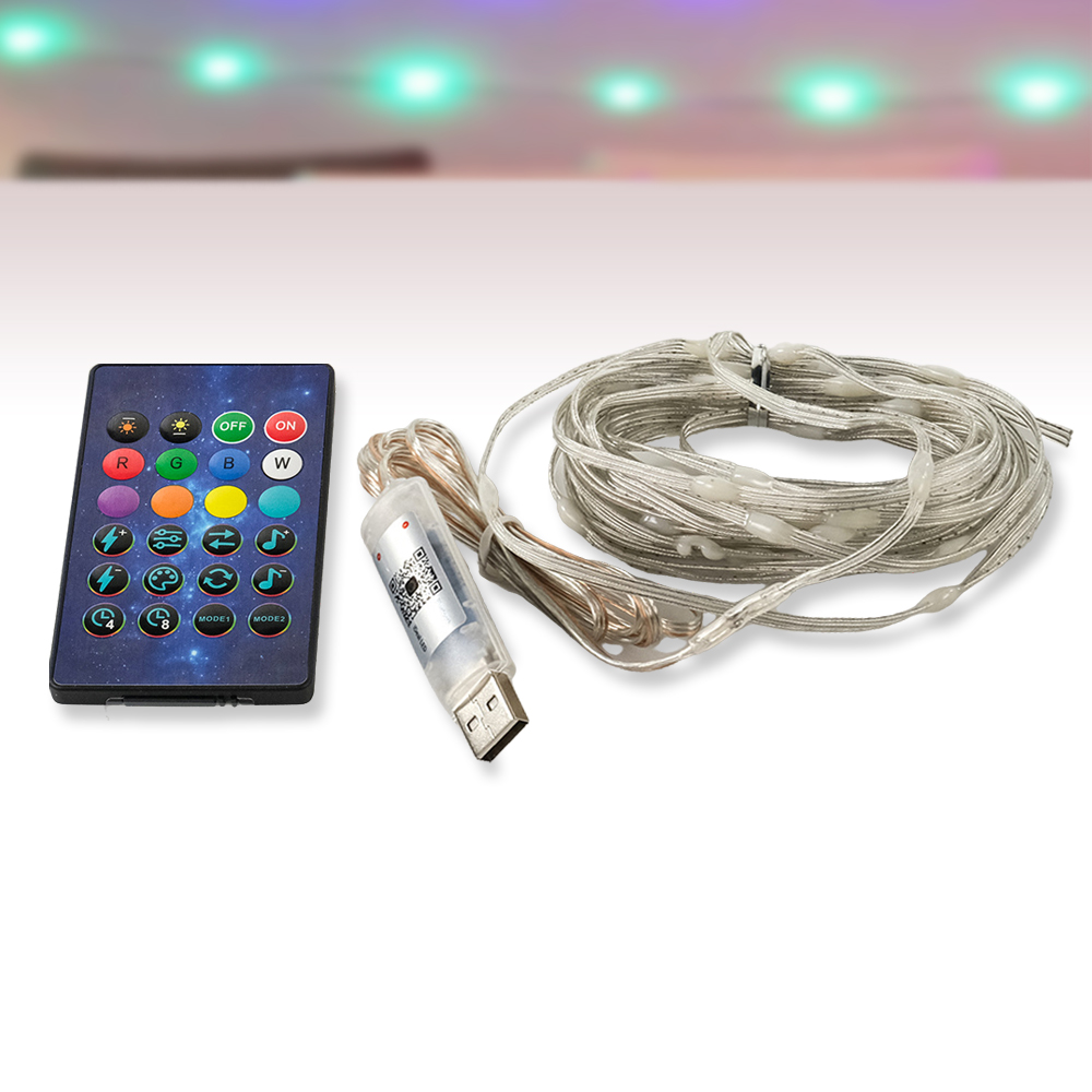 FLOVE Lampu Hias String Lights RGB Smart Bluetooth with Remote Control 5 Meter - FL22 Gambar produk FLOVE Lampu Hias String Lights RGB Smart Bluetooth with Remote Control 5 Meter - FL22 - 8