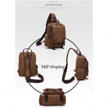 Gambar produk ZUO LUN DUO Tas Selempang Sling Bag Crossbody Canvas Retro Style Large - 8596