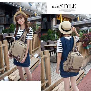 Gambar produk ZUO LUN DUO Tas Selempang Sling Bag Crossbody Canvas Retro Style Large - 8596