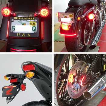 Gambar produk Lampu Rem dan Sein Motor LED Strip Flexible 2in1 Color 12V 190mm
