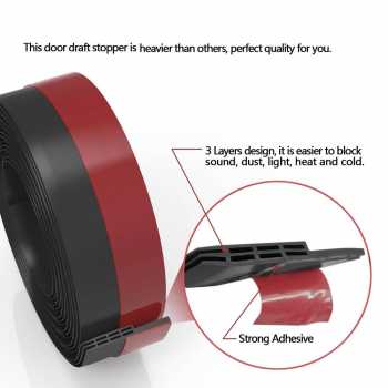 Gambar produk Handdiy Lis Penghalang Debu Bawah Pintu Door Bottom Seal 50mm 1m - FF53