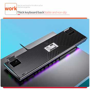 Gambar produk YINDIAO Mechanical Keyboard Gaming Wired USB RGB Blue Switch 104 Keys - ZK-3