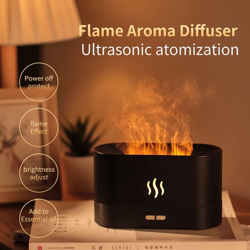 Gambar produk REUP Air Humidifier Mini Ultrasonic Aroma Diffuser Flame Light 180ml - SL-169