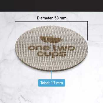 Gambar produk One Two Cups Puck Screen Portafilter Espresso Machine 150 Micron 58mm 1.7mm - SUS3