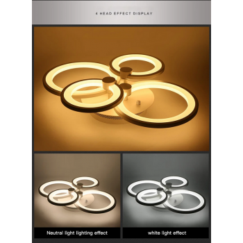 Gambar produk TaffLED Lampu LED Plafon Ceiling Dimmable 40W 4 Ring 3 in 1 Color - 0528