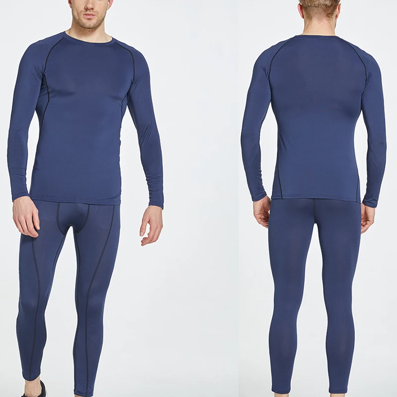 Kansmilley Pakaian Dalam Long John Underwear Compression Tights Suits L KA117 Black