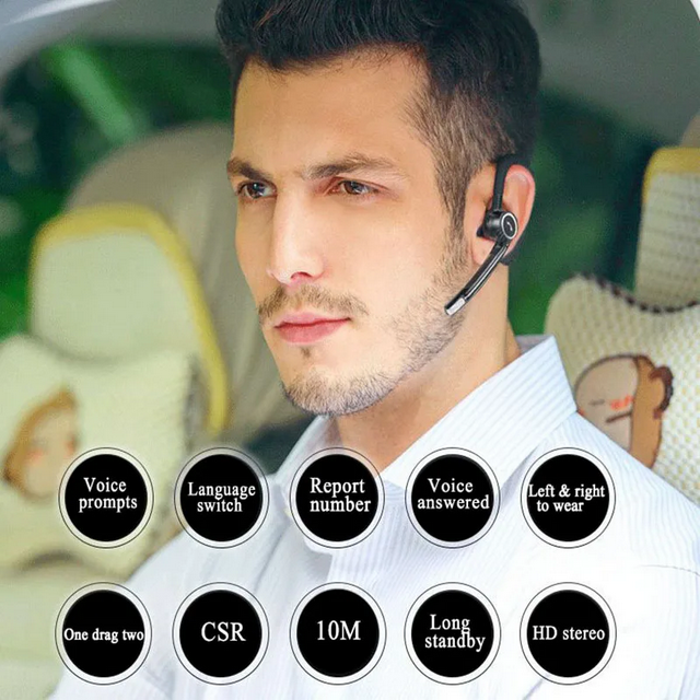 Wireless Headset Bluetooth V4.1 dengan Mic V8S Black