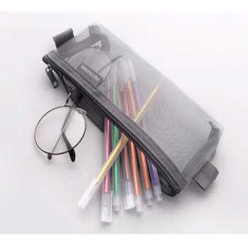 Gambar produk HeChooses Tas Make Up Kosmetik Transparent Mesh Triangle - KS34