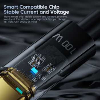 Gambar produk Toocki Kabel Data USB Type C Fast Charging Braided 6A 100W 1M - TXCT-XJ01