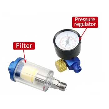 Gambar produk WENXING Spray Gun Air Regulator Gauge In-line Water Filter Adapter - W101