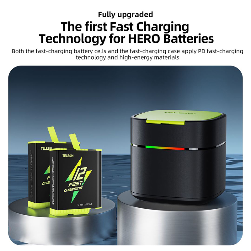 TELESIN Kotak Baterai Charger Box 3 Slot GoPro Hero with Battery 2 PCS - GP-FCK-B11 Gambar produk TELESIN Kotak Baterai Charger Box 3 Slot GoPro Hero with Battery 2 PCS - GP-FCK-B11
