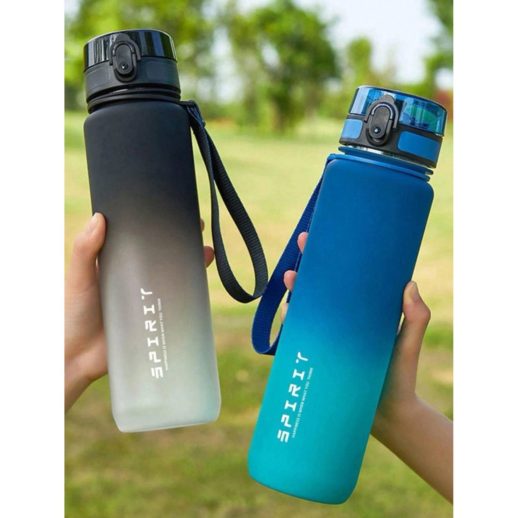 SPIRIT Botol Minum Sport Water Frosted Bottle with Lanyard 1L - 8691 ...