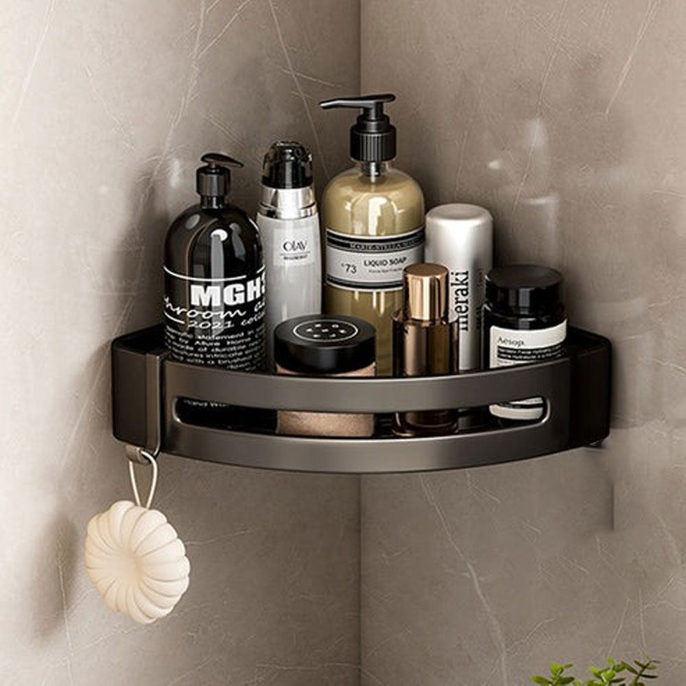 Gambar produk Lovelyduo Rak Sudut Kamar Mandi Bathroom Corner Shelf Aluminium - LV30
