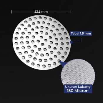 Gambar produk One Two Cups Puck Screen Portafilter Espresso Double Layer 150 Micron 53.5mm - SUS304
