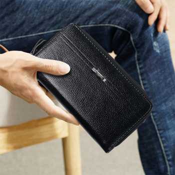 Gambar produk Rhodey LINGZHIDAISHU Dompet Pria Kulit Model Panjang Vintage Handbag - RH21