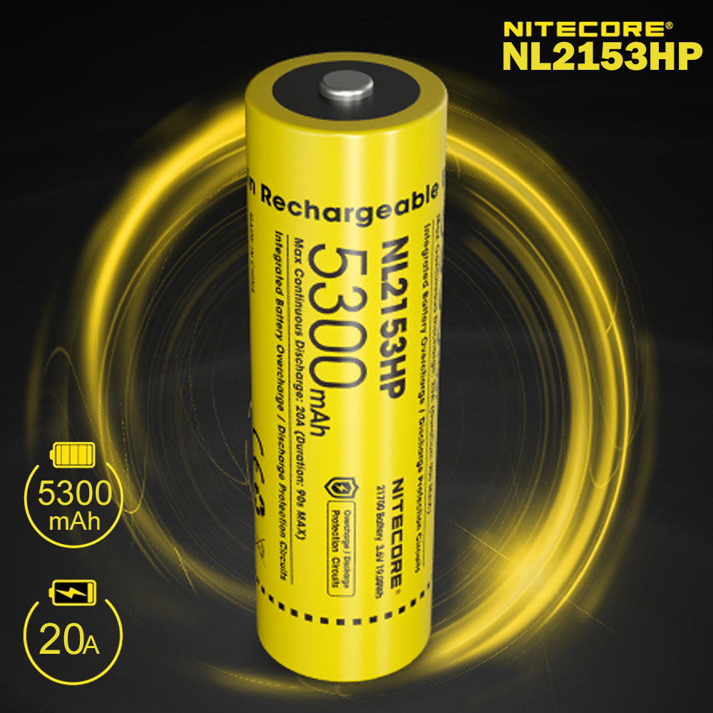 Gambar produk NITECORE Baterai Rechargeable 21700 Li-Ion 3.6V 5300mAh 1 PCS - NL2153HP