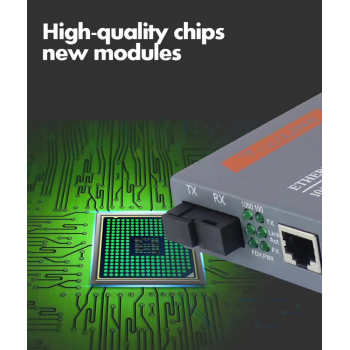 Gambar produk Netlink Gigabit Fiber Optical Ethernet Media Converter 1000Mbps - HTB-GS-03AB