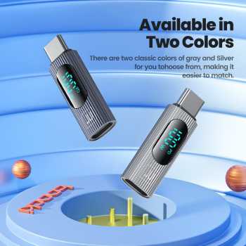 Gambar produk Toocki OTG Type C Female to Male Adapter Converter 100W with Display - TZJTCC-XB0G