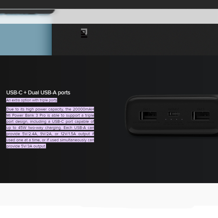 Xiaomi Power Bank Fast Charging Multi Port USB Type C PD 45W 20000mAh - Mi 3 Pro Gambar produk Xiaomi Power Bank Fast Charging Multi Port USB Type C PD 45W 20000mAh - Mi 3 Pro