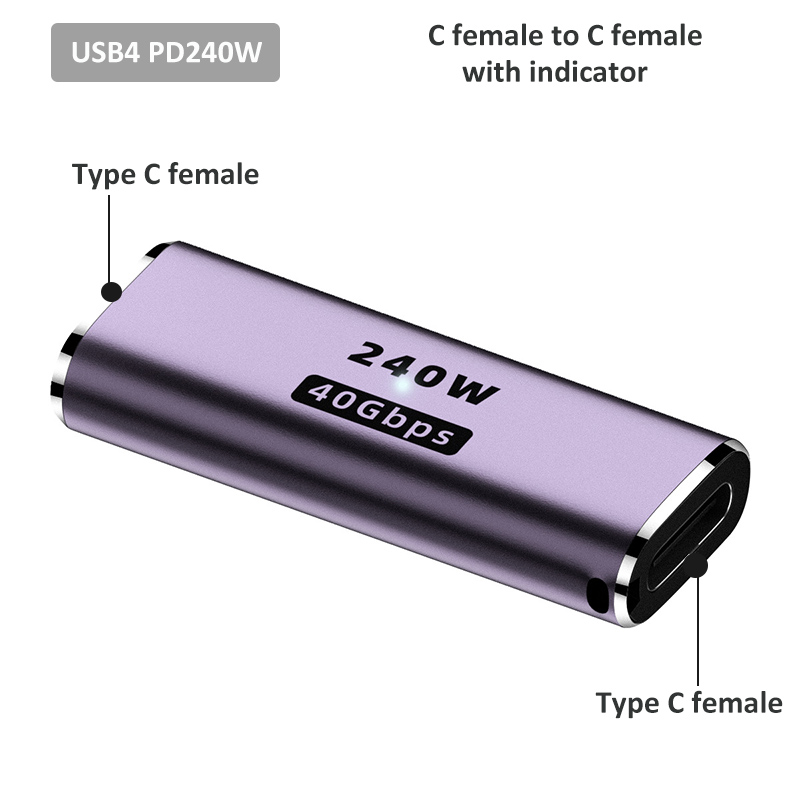 Gambar produk SHIWANA OTG USB Type C 4.0 Female to Female Adaptor 40Gbps 240W - SH-42