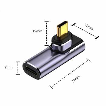 Gambar produk Chenyang OTG USB Type C 4.0 Magnetic Adaptor Elbow Suction 40Gbps - CH-40